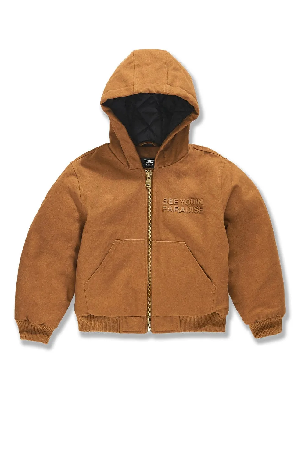 Kids See You In Paradise Hooded Work Jacket (Wheat)