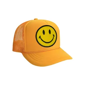 Kids Smiley Vintage Foam Trucker Hat (Gold)