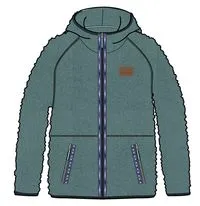 Lake Full Zip Hooded Recycled Sherpa Fleece - Storm Green