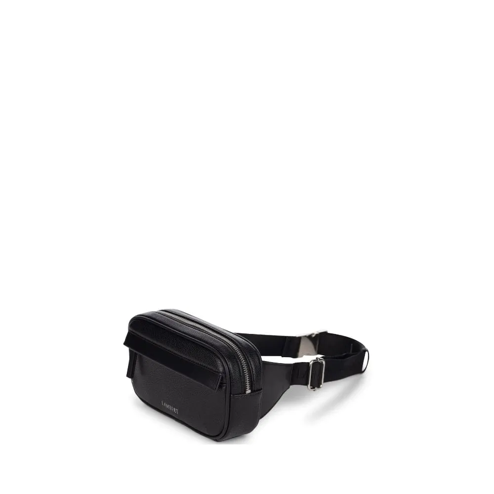 Lambert - The Marina - Black Vegan Leather Waist Bag