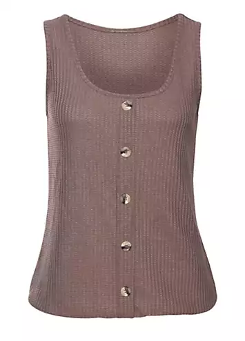 LASCANA Button Detail Jersey Vest | Kaleidoscope