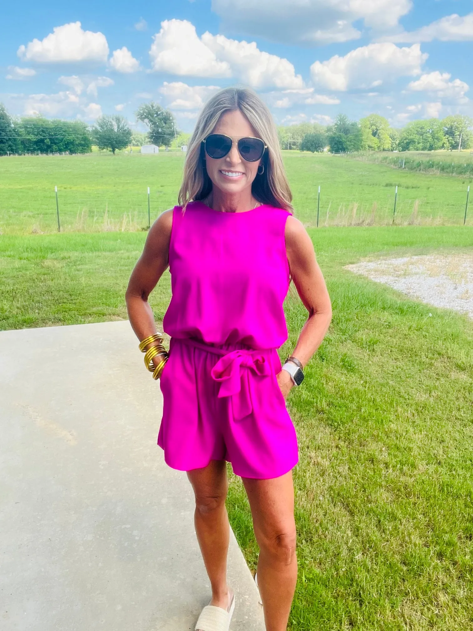 LAST DAY ROMPER- FUCHSIA