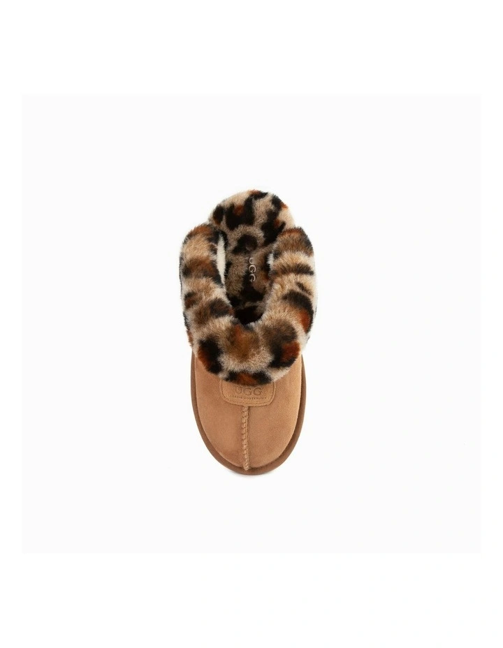 Leopard Print Water Resistant Coquette Slipper in Chestnut