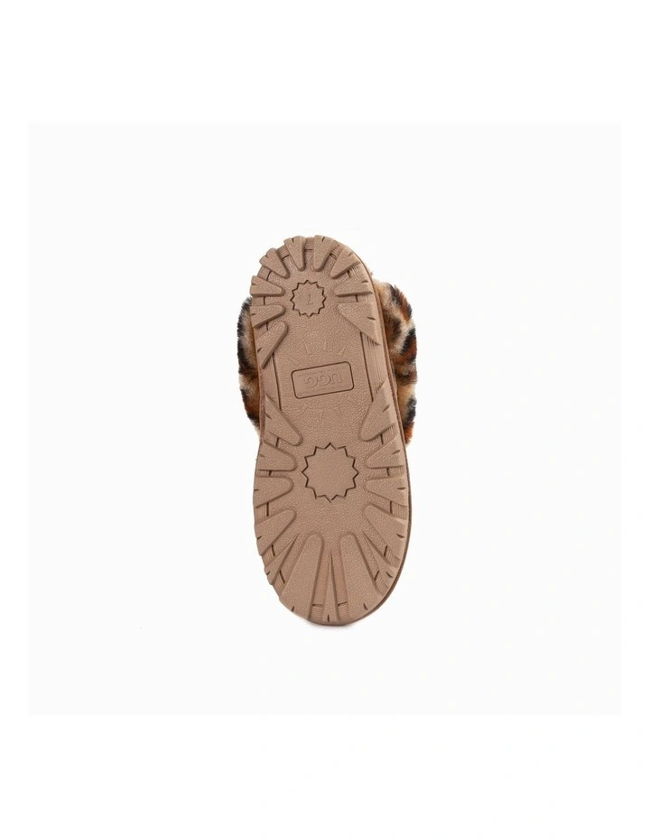 Leopard Print Water Resistant Coquette Slipper in Chestnut