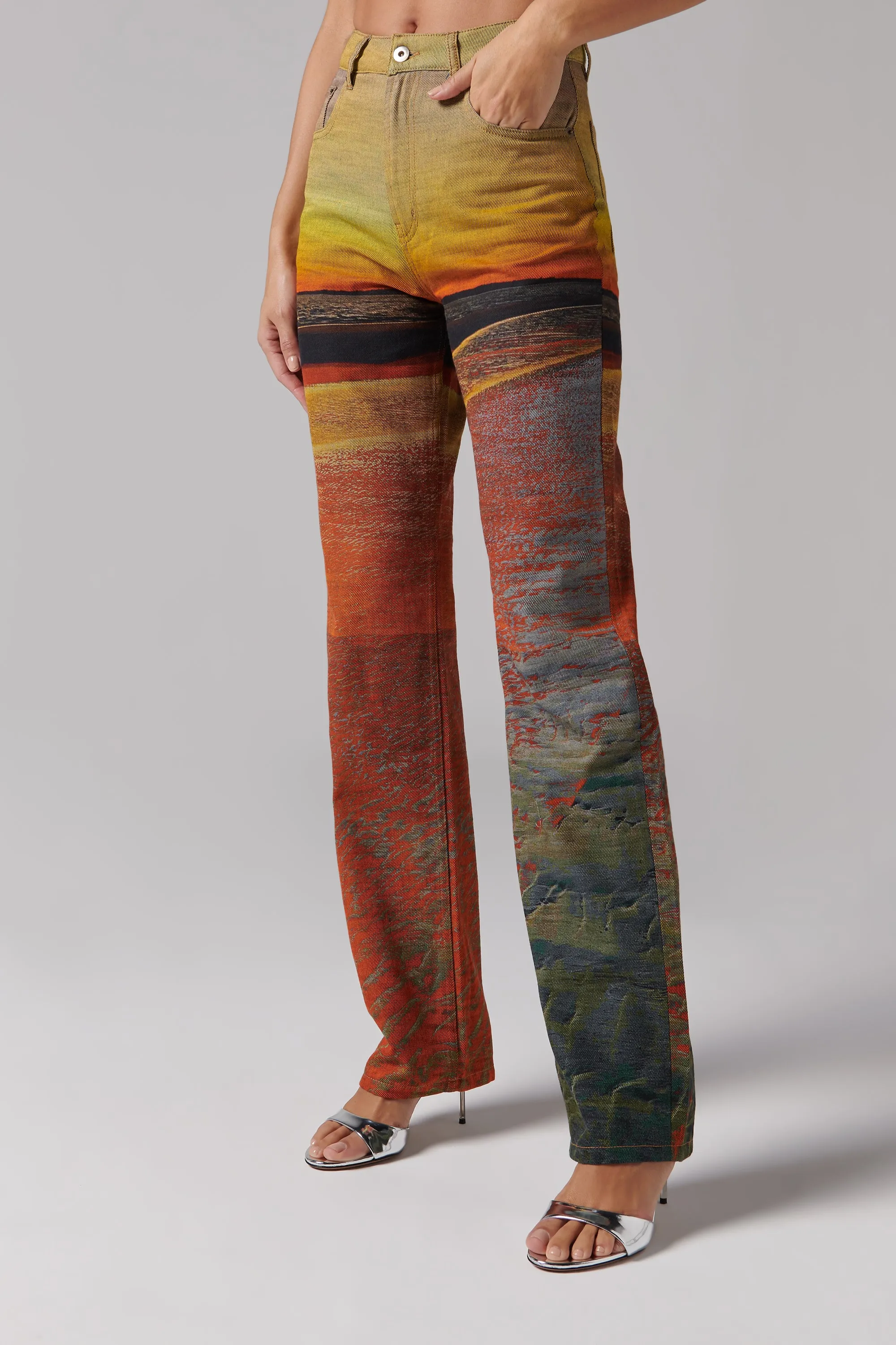 Louisa Ballou  Multicoloured Voyage Straight-Leg Jeans