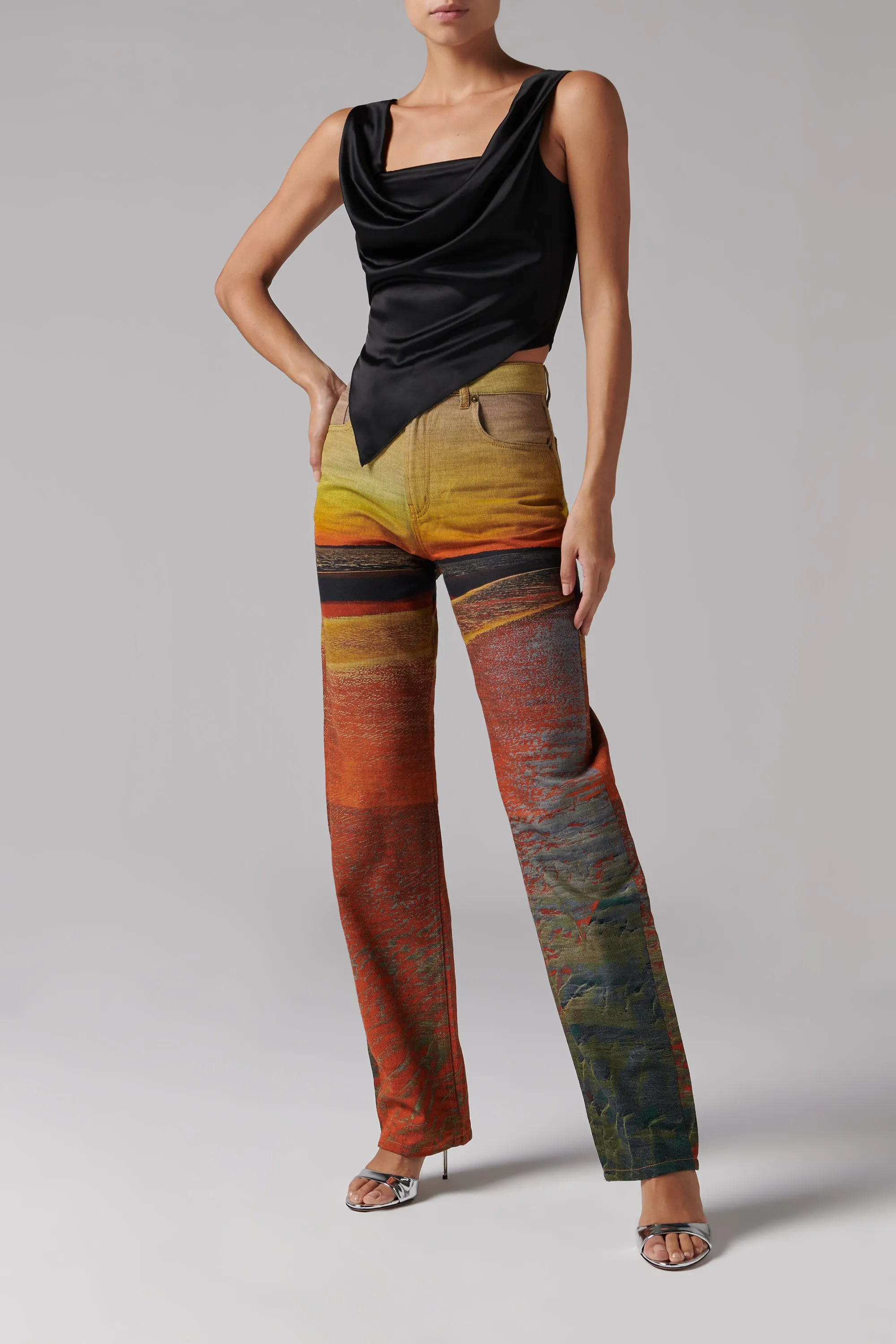 Louisa Ballou  Multicoloured Voyage Straight-Leg Jeans