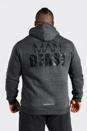 Man Active Gym X Beast Zip Through Hoodie | boohooMAN UK