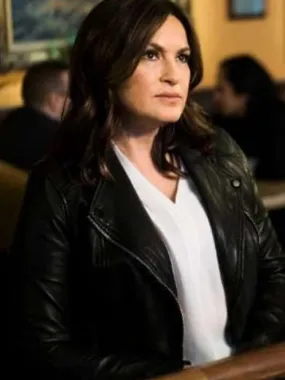 Mariska Hargitay Law and Order SVU Black Leather Jacket