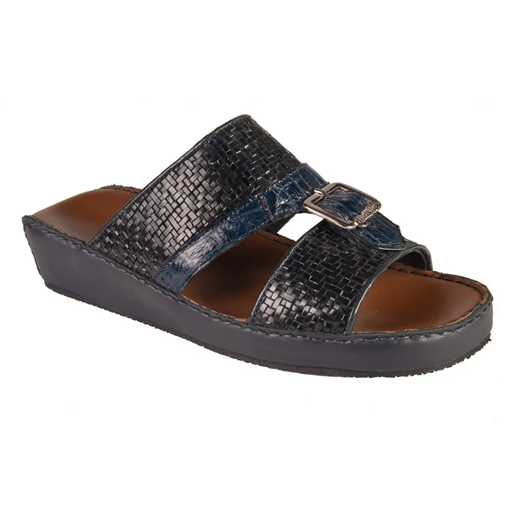 Mauri 5141 Intreccio Espiga / Alligator Sandals Blue (Special Order)