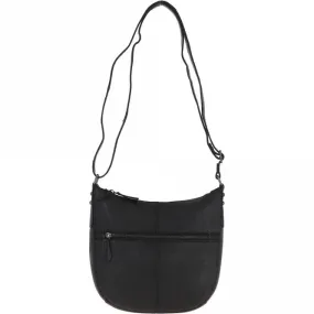 Medium Dipped Leather Saddle Bag Black: R-13