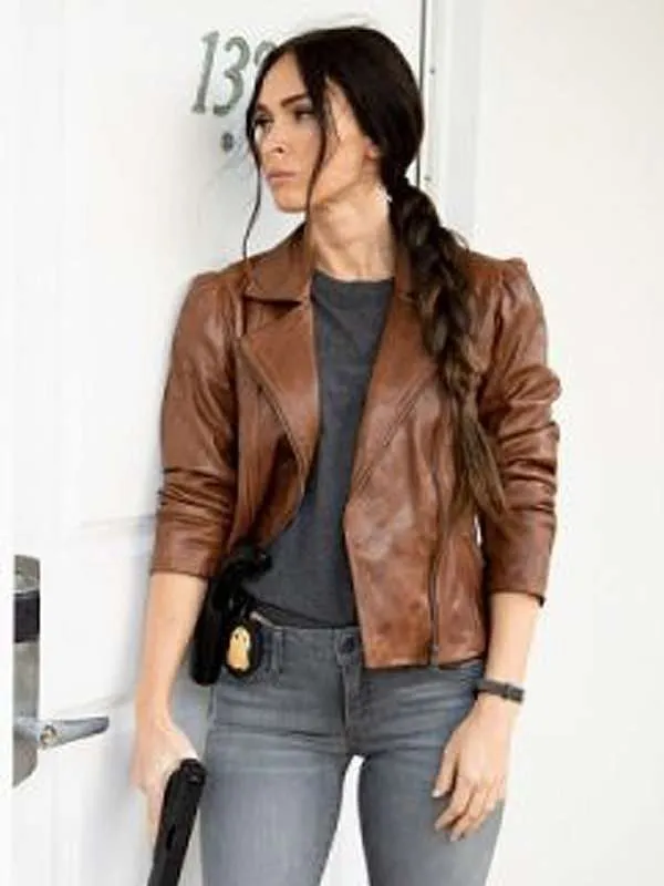 Megan Fox Midnight in the Switchgrass Brown Leather Jacket