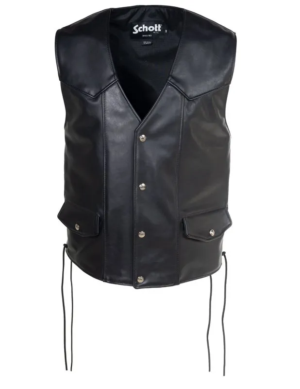 Men's Genuine Pebbled Cowhide Biker Vest 515V