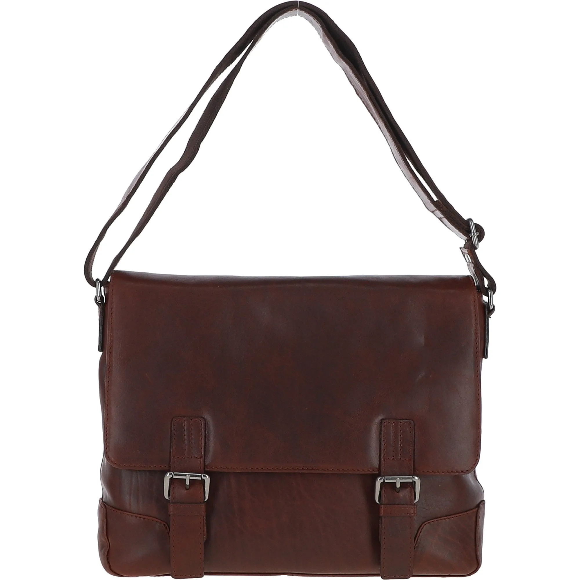 Mens Medium Leather Messsenger Bag Tan: Oscar