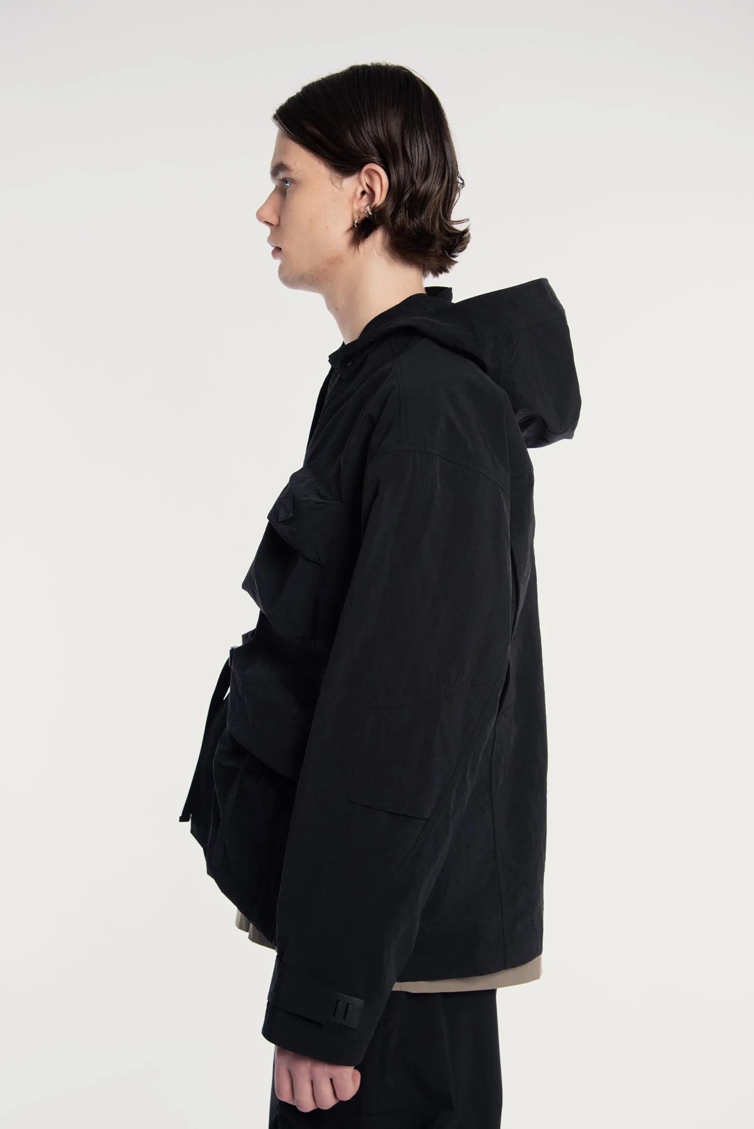 MEN'S MULTI POCKETS HOODED KIMONO JACKET