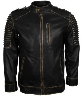 Mens Suicide Squad Joker Black Biker Leather Jacket | Abbraci