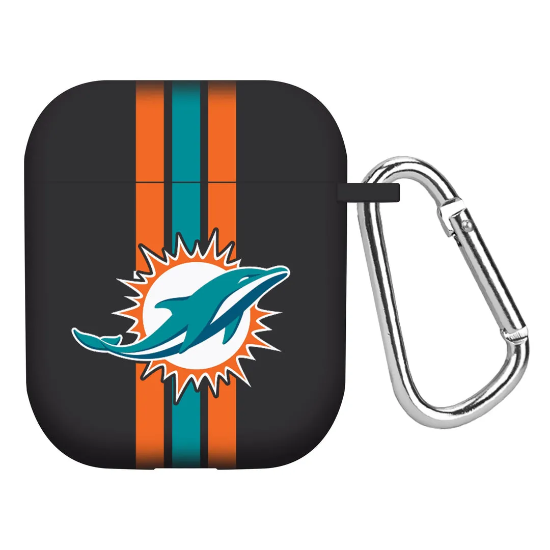 Miami Dolphins AirPod Case Cover - Black Helmet Stripes