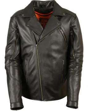 Milwaukee Leather Men's Triple Stitch Extra Long Biker Jacket - 5X