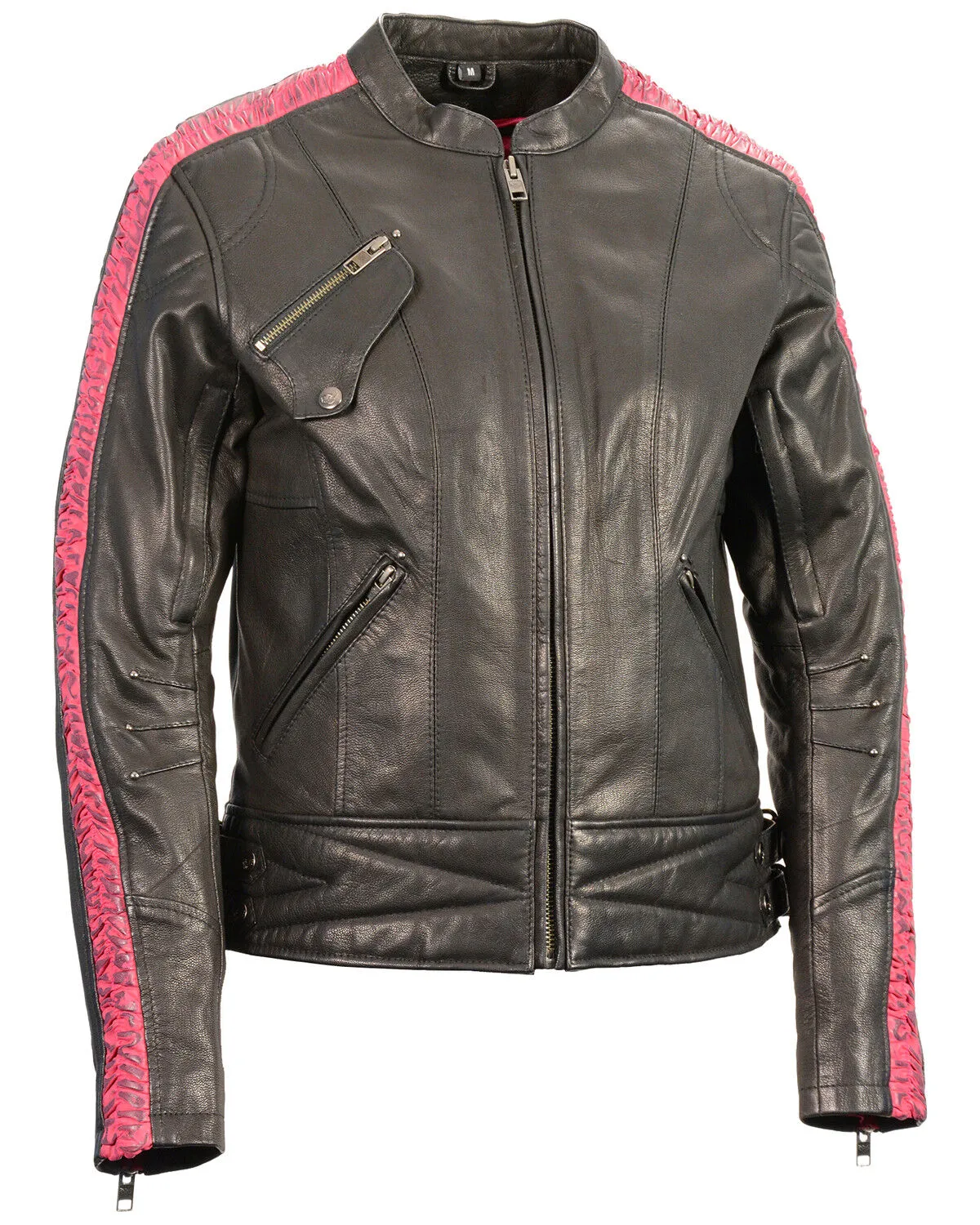 Milwaukee Leather Women's Crinkle Arm Lightweight Racer Leather Jacket - 3X