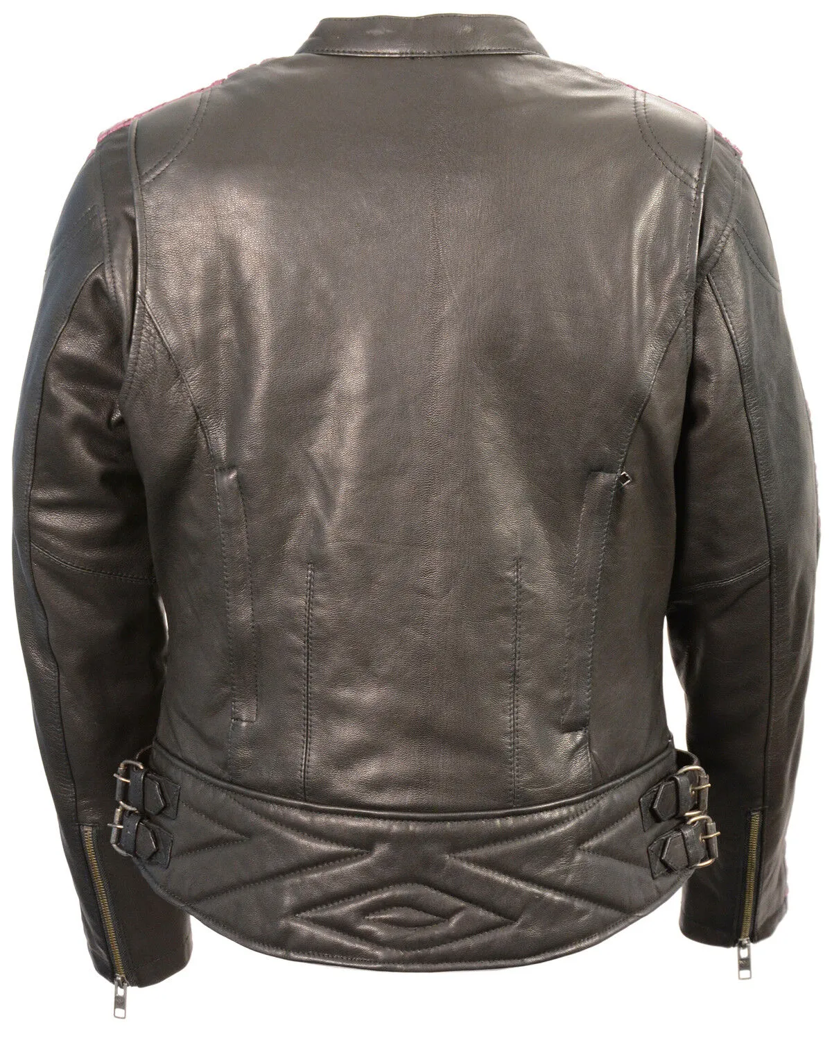 Milwaukee Leather Women's Crinkle Arm Lightweight Racer Leather Jacket - 3X