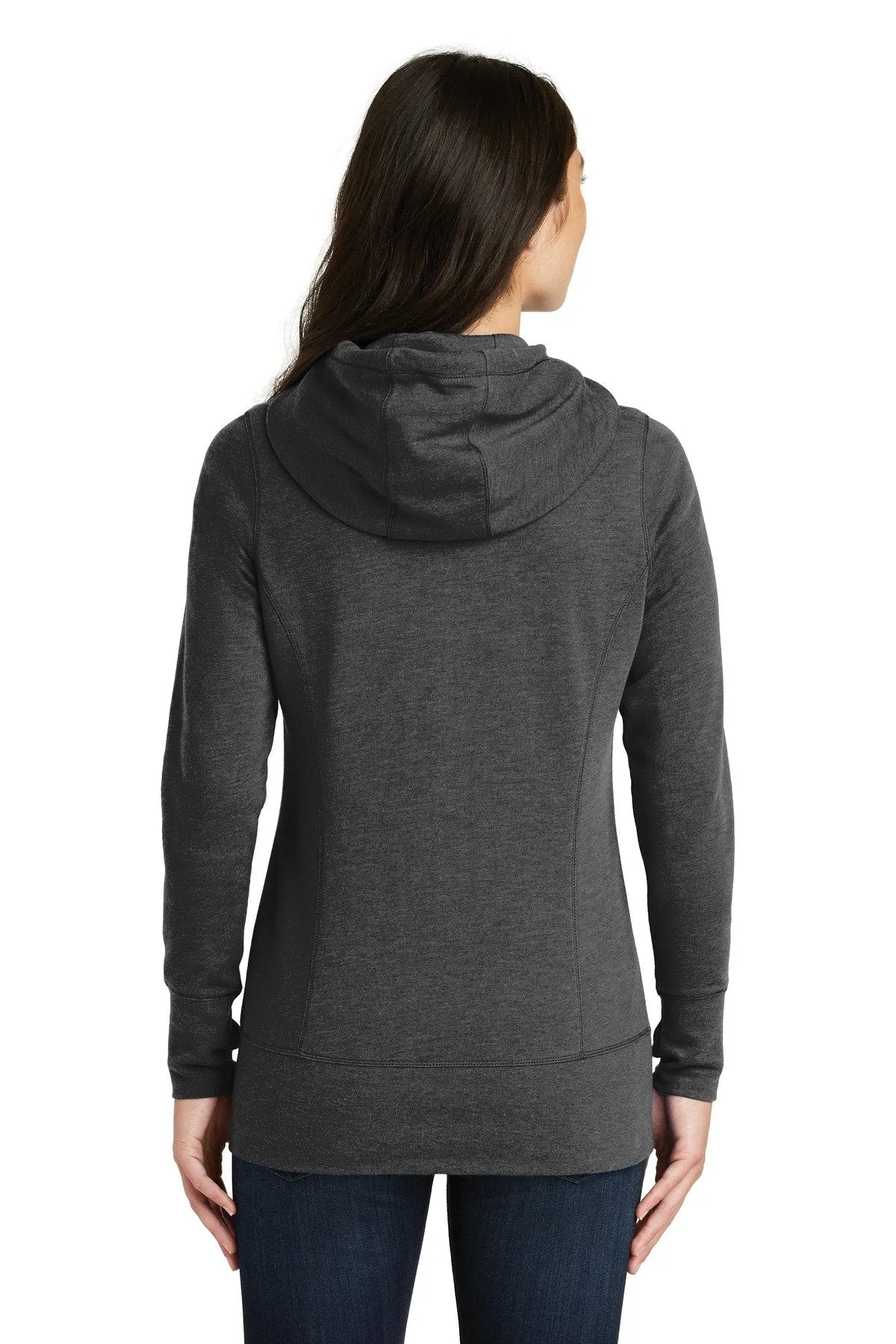 New Era Ladies Tri Blend Fleece Full-Zip Hoodie LNEA511 Black Heather