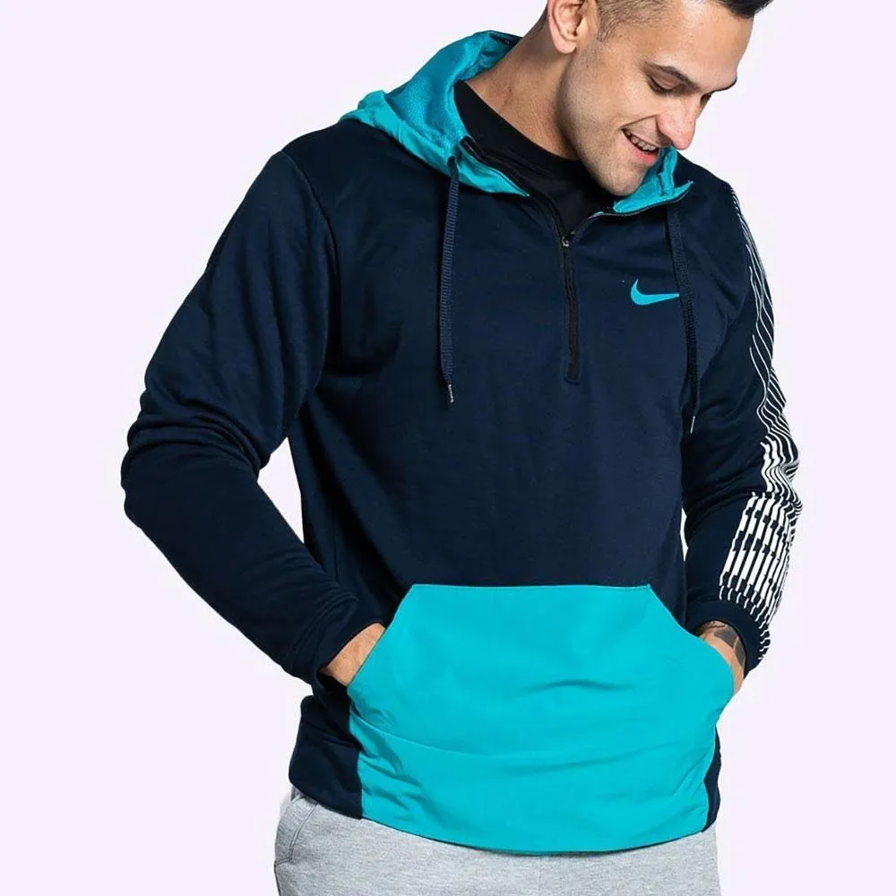 Nike - Dri-FIT Men's Fleece Training Hoodie - Obsidian/Spirit Teal/Spirit Teal