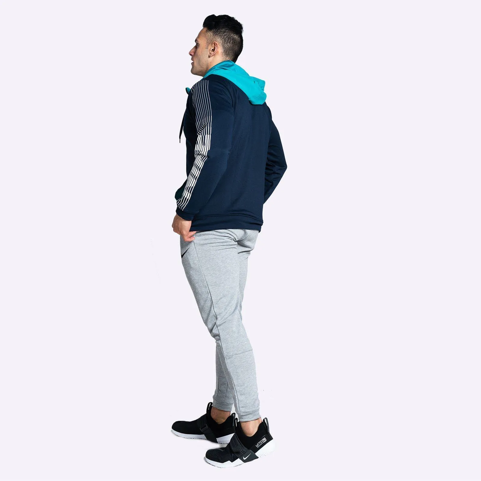 Nike - Dri-FIT Men's Fleece Training Hoodie - Obsidian/Spirit Teal/Spirit Teal