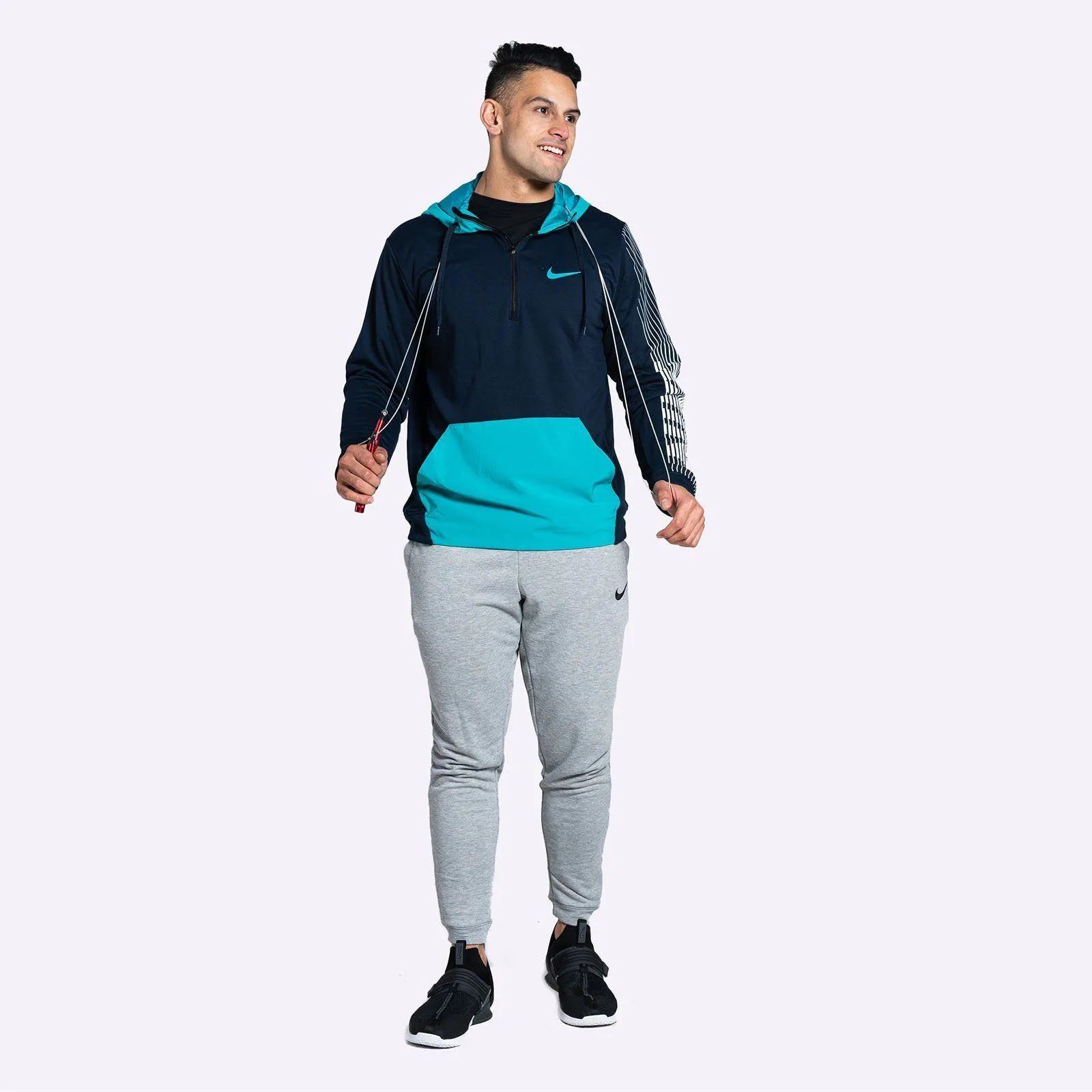 Nike - Dri-FIT Men's Fleece Training Hoodie - Obsidian/Spirit Teal/Spirit Teal