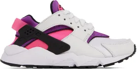 Nike White & Purple Air Huarache Sneakers