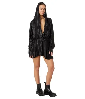 Norma Kamali Hooded Super Oversized Boyfriend NK Shirt Flared Mini Dress