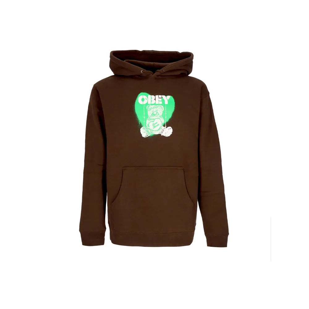 Obey Hoodie Love Hurts 2 Basic Hooded Fleece Brown 212322416