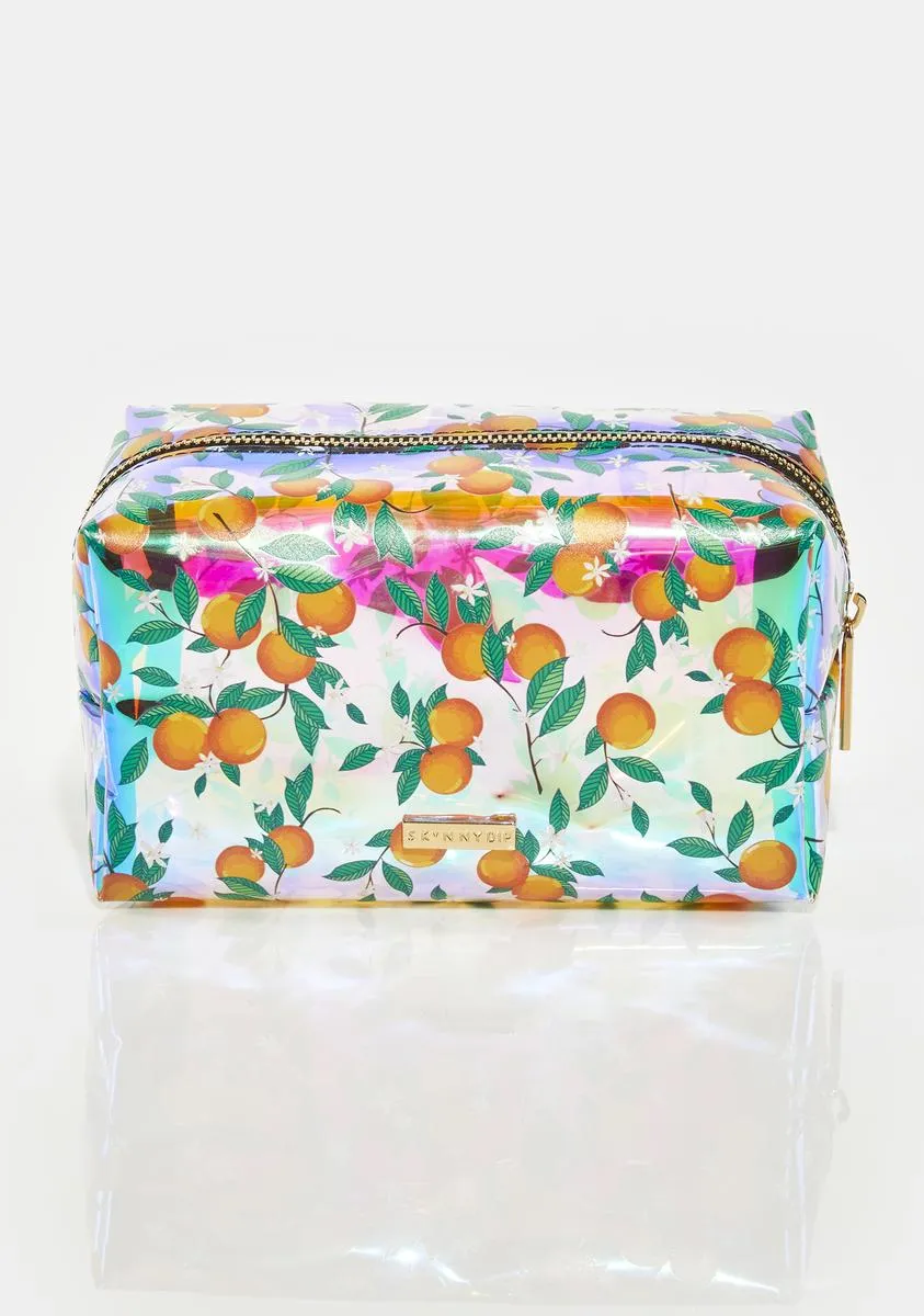 Orange Blossom Holo Makeup Bag-