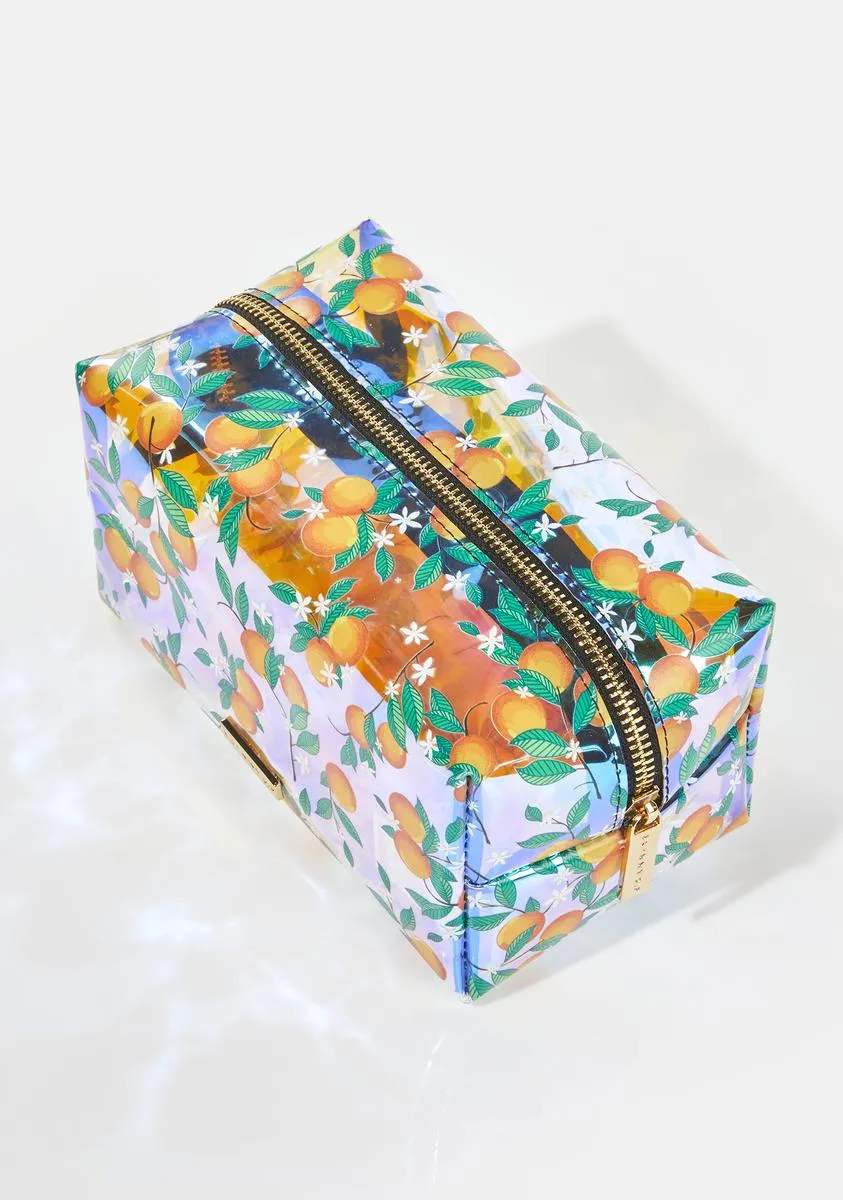 Orange Blossom Holo Makeup Bag-