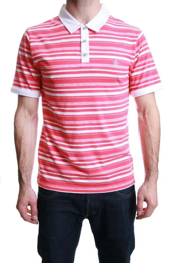 Original Penguin Geranium Red Striped Polo