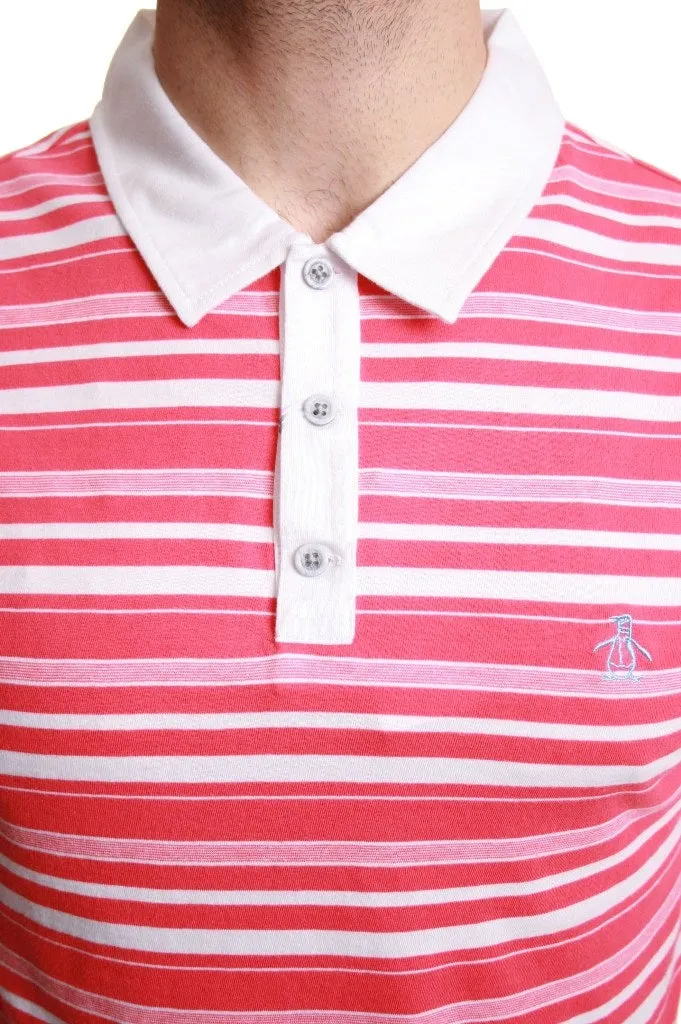 Original Penguin Geranium Red Striped Polo