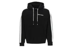 Palm Angels Logo Oversized Hoodie With Bands Black