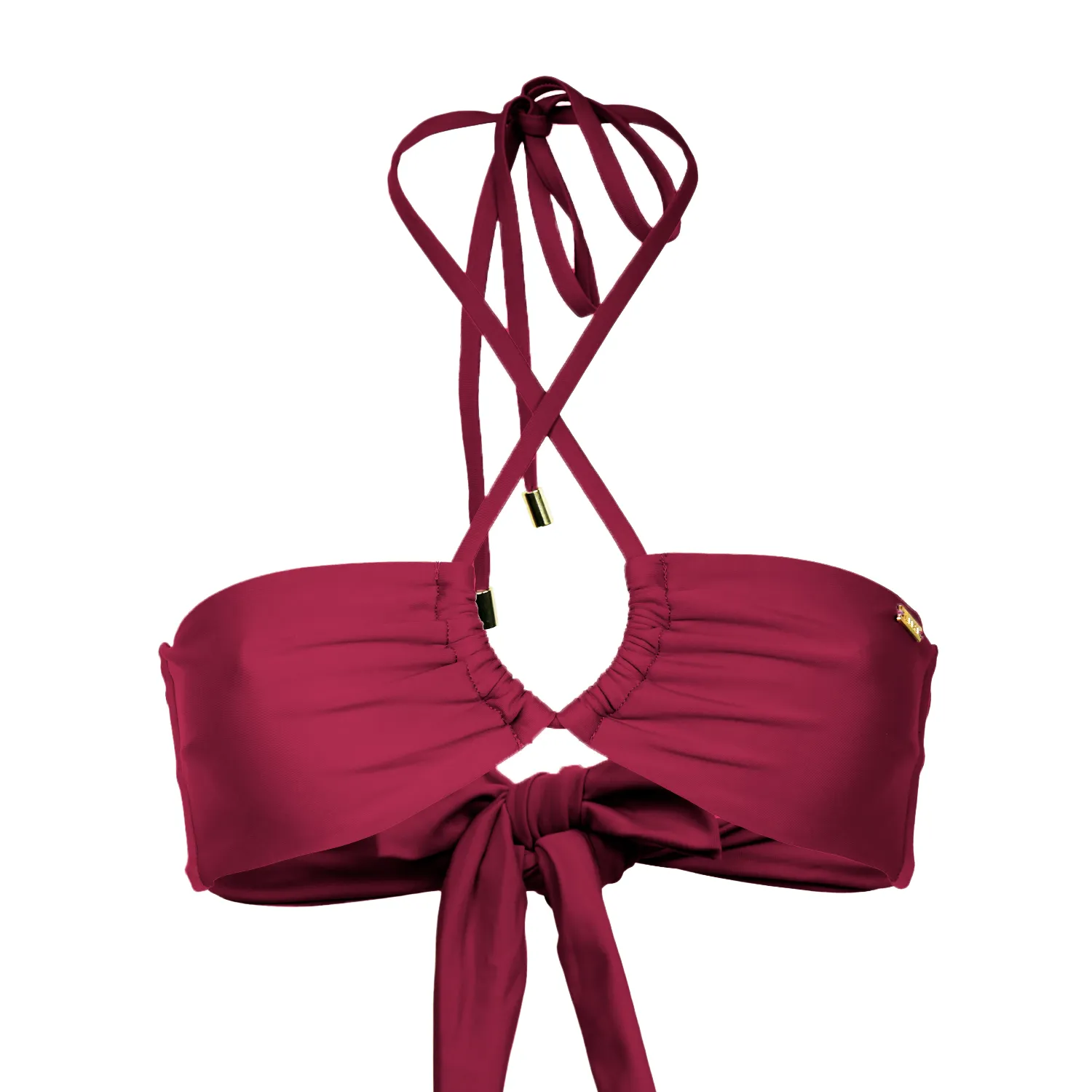 Palma Bandeau Bikini Top - Dark Red