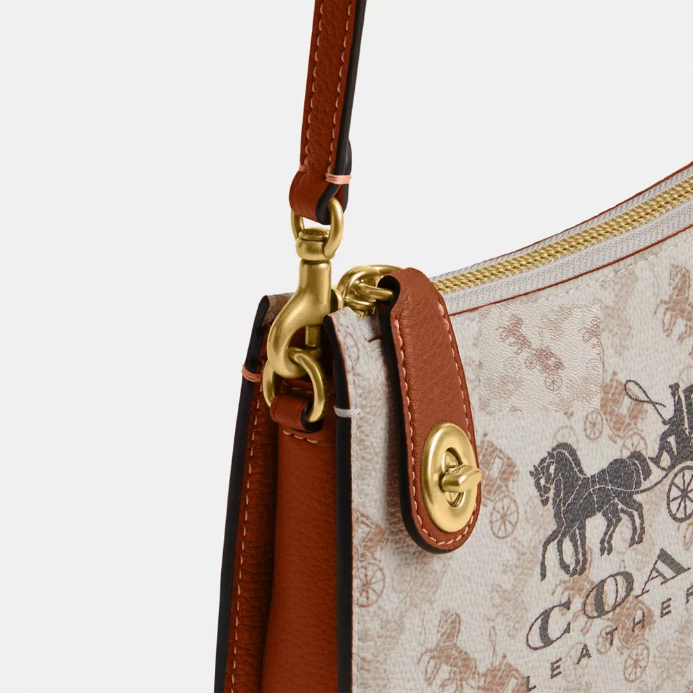 PENN SHOULDER BAG WITH HORSE AND CARRIAGE PRINT