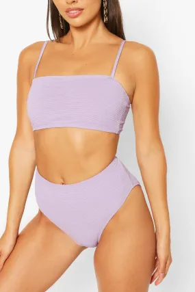 Petite High Waist Crinkle Bikini Bottom