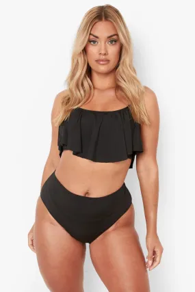 Plus Crop Frill Bikini