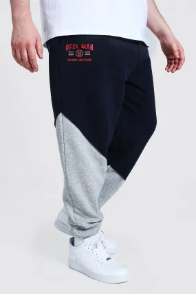 Plus Size Man Official Slim Spliced Joggers