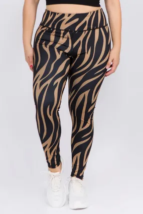 Plus Size Roar Like A Tiger Active Workout Leggings