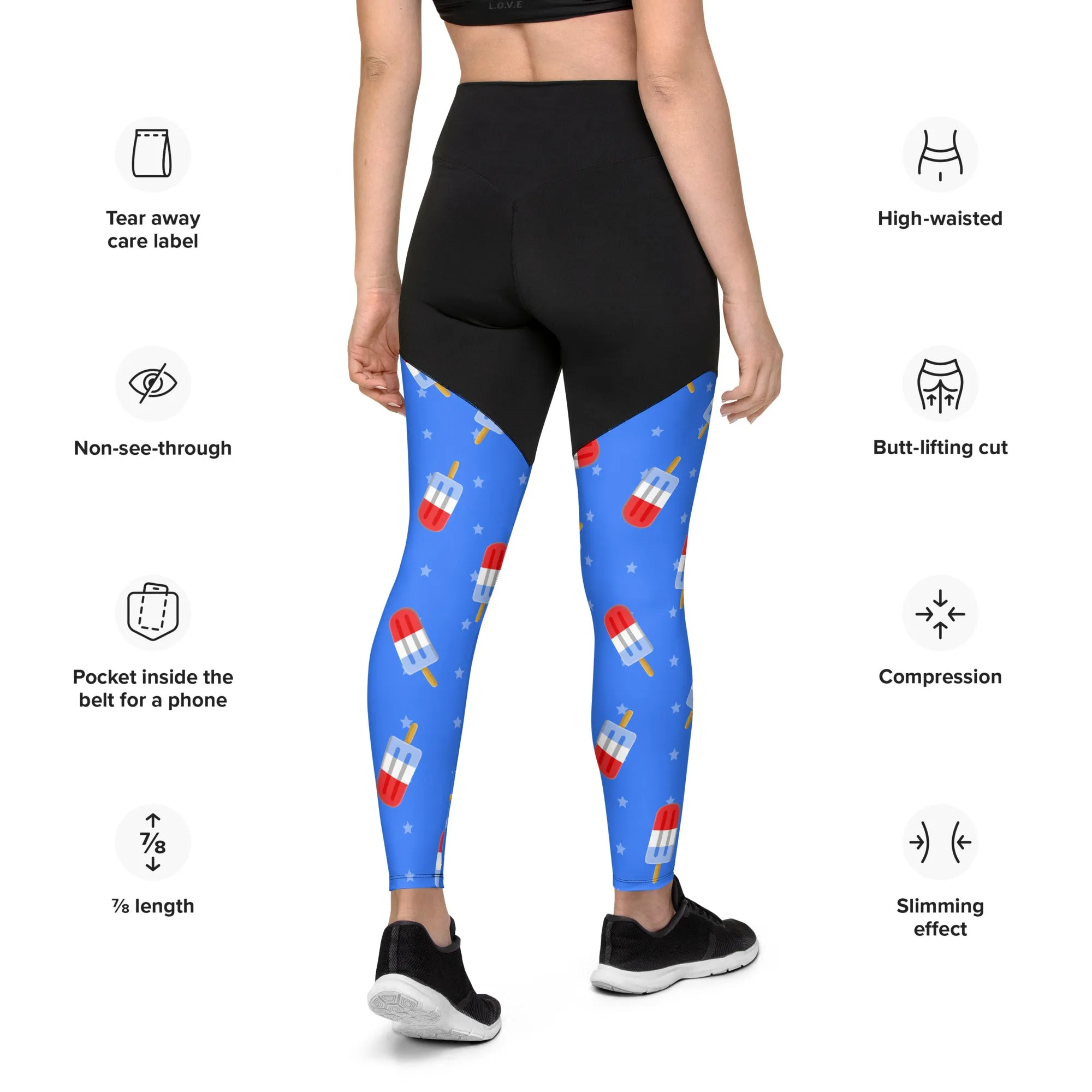 Popsicle Pattern Compression Leggings