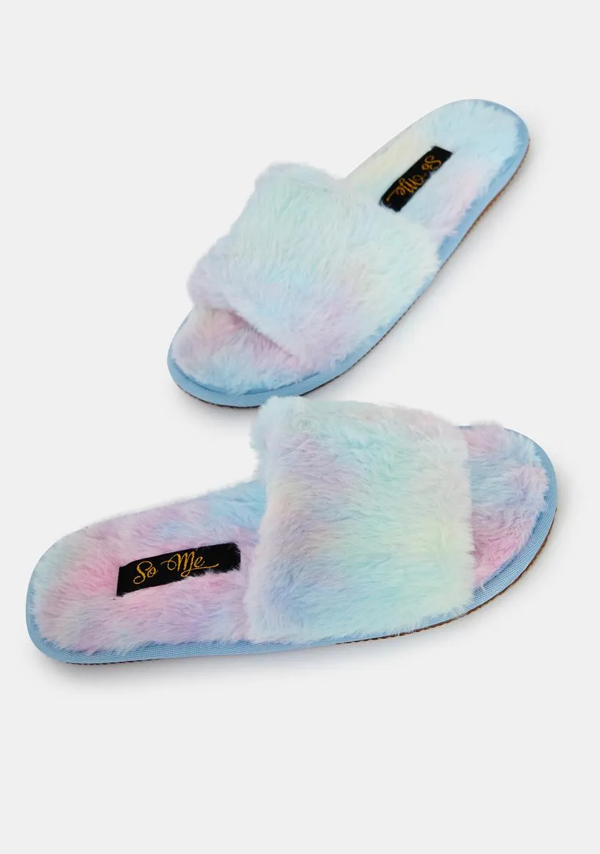 Prism Fluff With Me Fuzzy Slipper Slides-