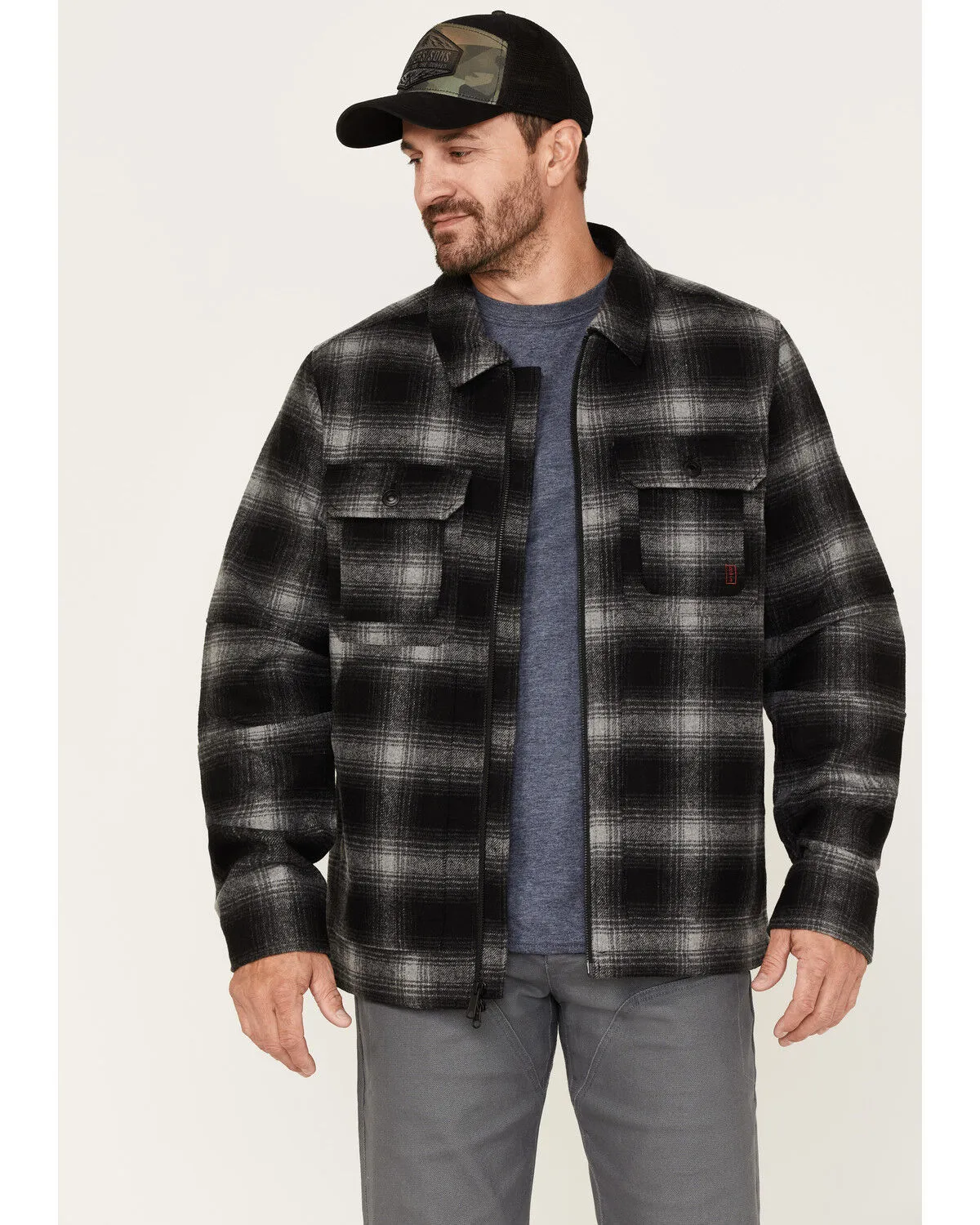 Product Name:  Brothers and Sons Men's Wool Full Zip Plaid Print Jacket