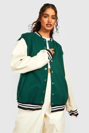 Pu Sleeve Varsity Bomber