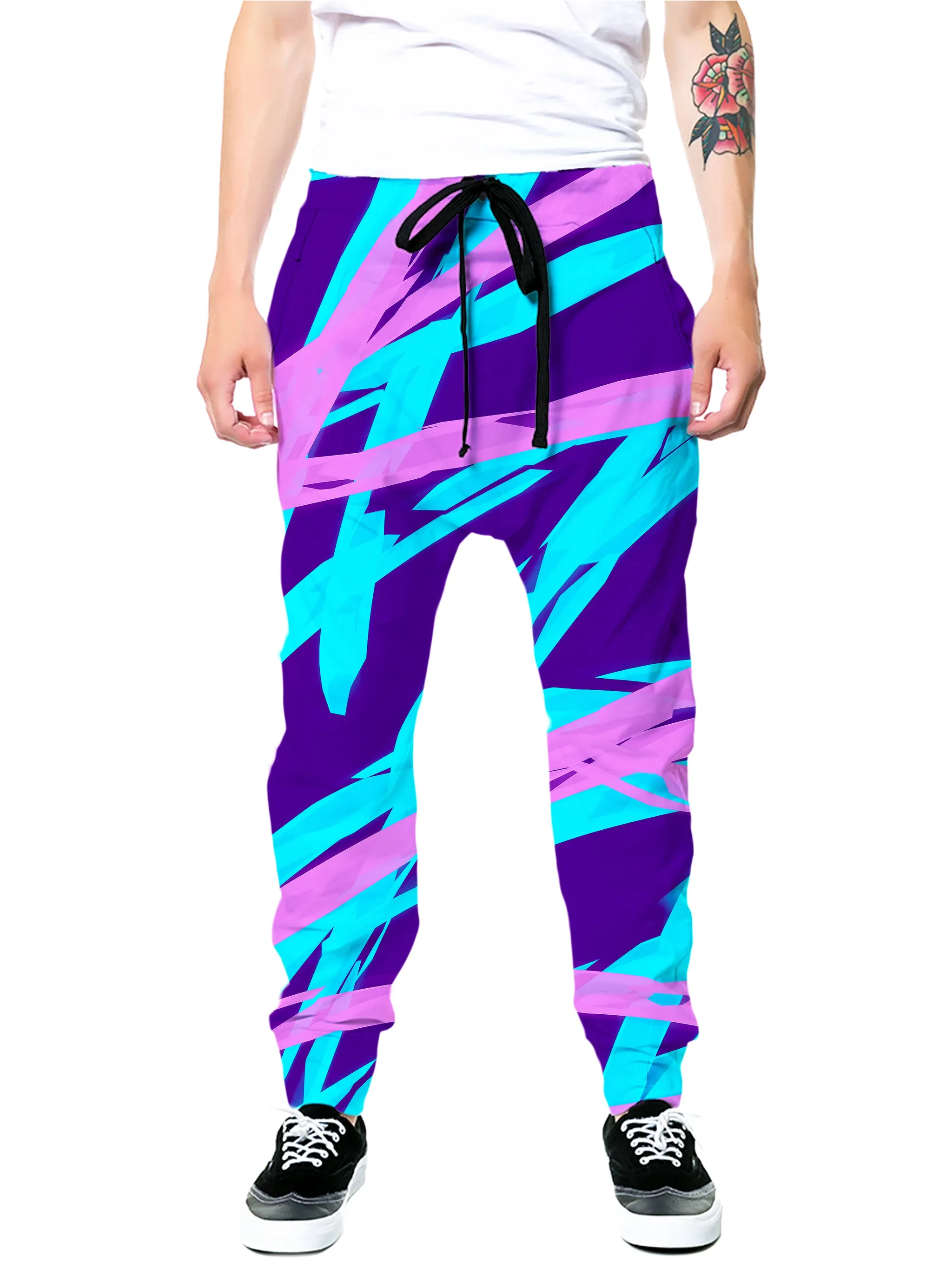 Purple and Blue Rave Abstract Zip-Up Hoodie and Joggers Combo