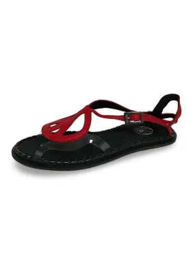 Red Snake Leather Rockabilly Sandals with Neolite Sole