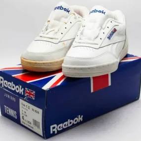 Reebok junior's vintage 1990's club c 2 shoe 7674 white sz. 4.5