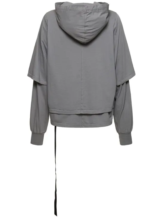 Rick Owens DRKSHDW   Hustler hooded cotton jersey t-shirt 