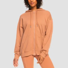 Roxy Essential Energy Zip Hoodie Mocha Mousse - Womens